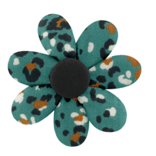 Barrette fleur marguerite panthère jade