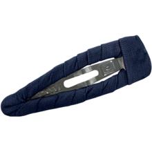 Barrette clic-clac tissu bleu marine