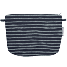 Pochette tissu rayé argent marine