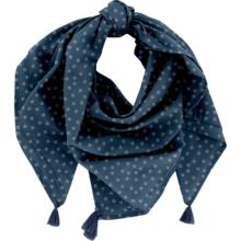 Foulard pompon bulle bronze marine