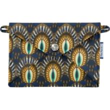 Petite pochette enveloppe plumes de paon