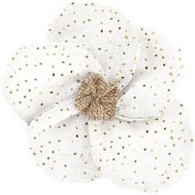 Mini Barrette Pétales de Fleur  blanc pailleté