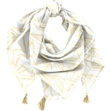 Foulard pompon ramage or