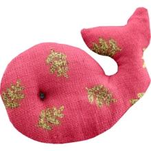 Barrette Baleine feuillage or rose