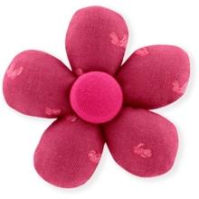 Petite barrette mini-fleur plumetis rose fuchsia