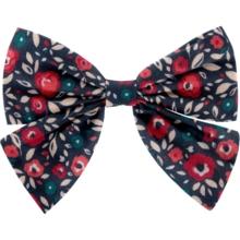 Barrette noeud papillon camelias rubis