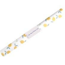 Coupon tissu enduit de 35cm  citrons jaune blanc ex1056