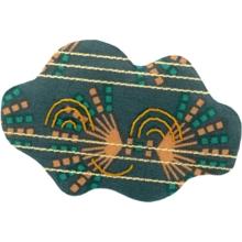 Barrette nuage eventail or vert