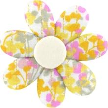 Barrette fleur marguerite mimosa jaune rose