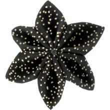 Barrette fleur étoile 4 noir pailleté