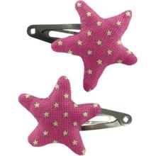 Barrettes clic-clac étoile etoile or fuchsia