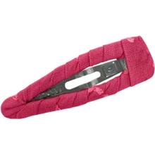 Barrette clic-clac tissu plumetis rose fuchsia