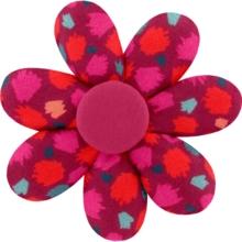 Barrette fleur marguerite pompons cerise