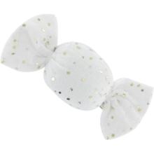 Petite barrette mini bonbon  blanc pailleté