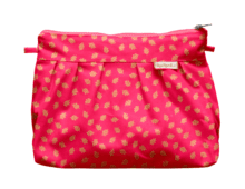 Pochette plissée feuillage or rose