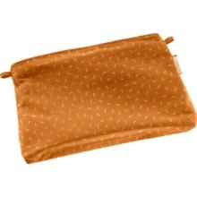 Mini pochette tissu paille dorée caramel