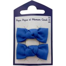 Barrettes clic-clac petits noeuds bleu navy