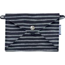 Petite pochette enveloppe rayé argent marine