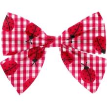 Barrette noeud papillon vichy coccinelle