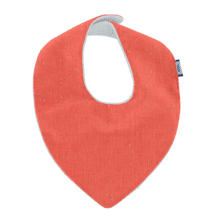 Bavoir bandana gaze dentelle corail