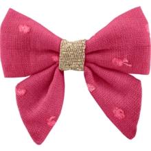 Barrette Mini Noeud Papillon plumetis rose fuchsia