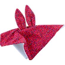 Doudou Lapin pompons cerise