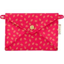 Petite pochette enveloppe feuillage or rose