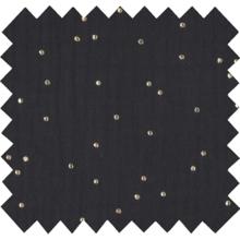 Tissu ex2270 gaze pois or noir