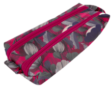 Trousse double compartiment pavot  fuchsia