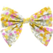 Barrette noeud papillon mimosa jaune rose