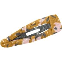 Barrette clic-clac tissu gypso ocre