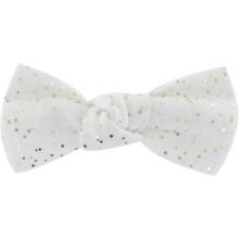 Barrette petit noeud  blanc pailleté