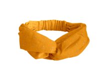 Bandeau croisé gaze dentelle ocre