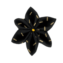 Barrette fleur étoile 4  paille dorée noir