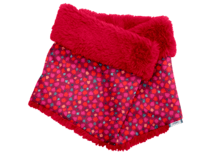 Echarpe tube enfant pompons cerise