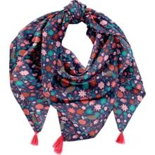 Foulard pompon huppette fleurie