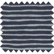 Tissu voile rayé argent marine