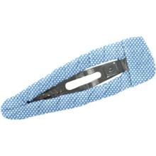 Barrette clic-clac tissu oxford ciel