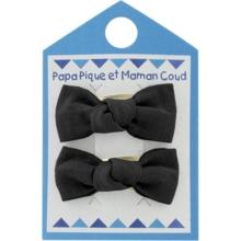 Barrettes clic-clac petits noeuds noir