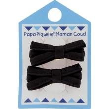 Barrette clic-clac mini ruban noir