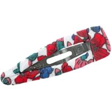 Barrette clic-clac tissu prairie fleurie