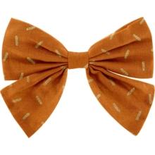 Barrette noeud papillon paille dorée caramel