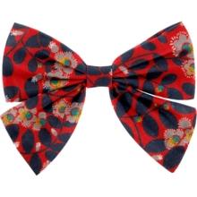 Barrette noeud papillon feuillage vermillon