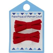 Barrette clic-clac mini ruban rouge