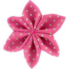 Barrette fleur étoile 4 etoile or fuchsia