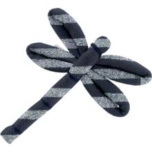 Barrette libellule rayé argent marine