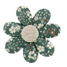 Barrette fleur marguerite fleuri kaki