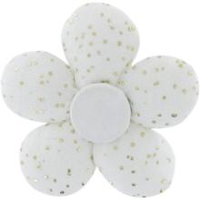 Petite barrette mini-fleur  blanc pailleté