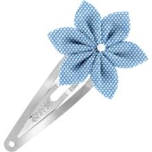 Barrette clic-clac fleur étoile oxford ciel