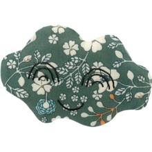 Barrette nuage fleuri kaki